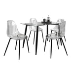 Set da pranzo rettangolare Carson Carrington Barton da 5 pezzi in acrilico trasparente