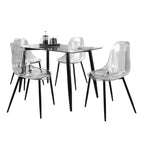 Set da pranzo rettangolare Carson Carrington Barton da 5 pezzi in acrilico trasparente