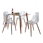 Set da pranzo rettangolare Carson Carrington Barton da 5 pezzi in acrilico trasparente