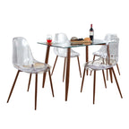 Set da pranzo rettangolare Carson Carrington Barton da 5 pezzi in acrilico trasparente
