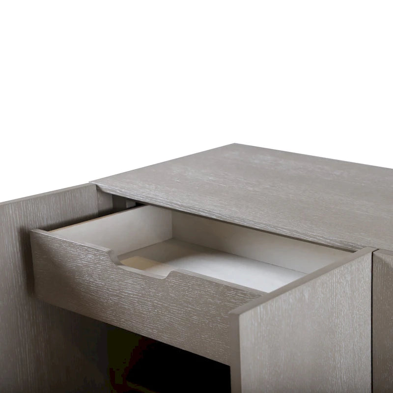 Furniture of America Cruz Transitional Grey Solid Wood Dining Server with Doors