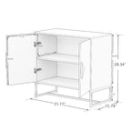 Credenza a 2 ante con maniglia quadrata in legno massiccio