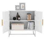 Credenza a 2 ante con maniglia quadrata in legno massiccio