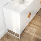 Credenza a 2 ante con maniglia quadrata in legno massiccio
