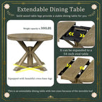 Retro Functional Extendable Dining Table with a 12 Leaf for Dining Room
