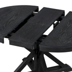 Retro Functional Extendable Dining Table with a 12 Leaf for Dining Room