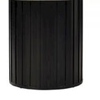 Jerry 54 Inch Dining Table, Round Faux Marble Top, Black Pedestal Base