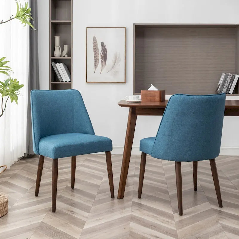 Porthos Home Nev Fabric Dining Chairs with Wooden Legs, Set of 2