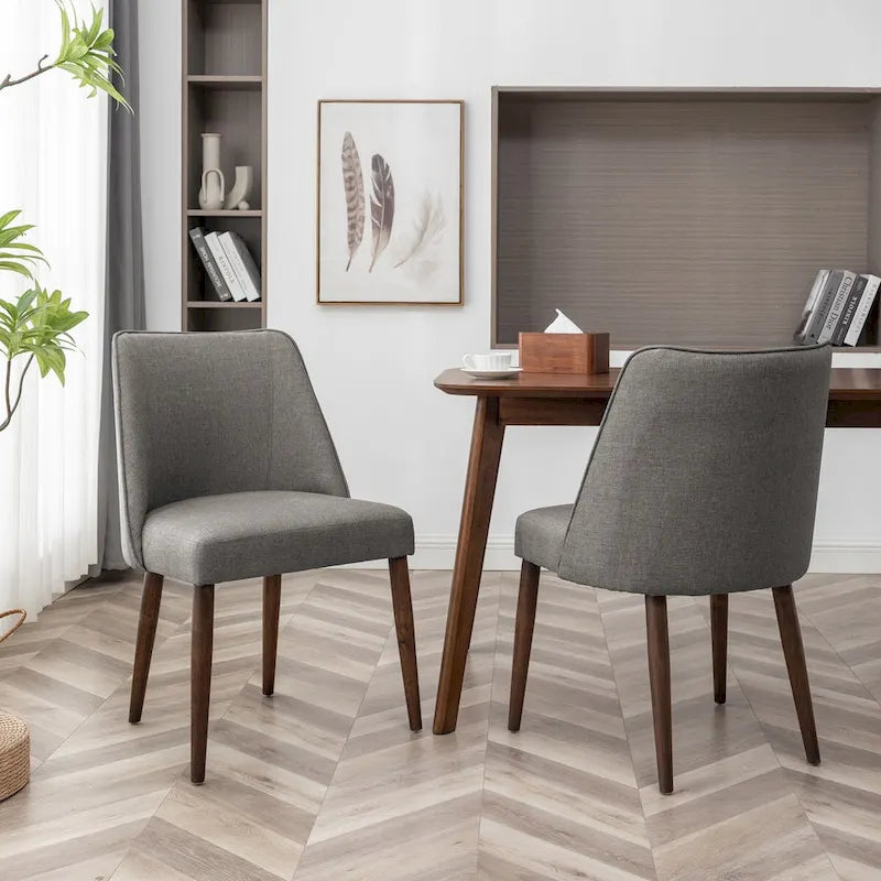 Porthos Home Nev Fabric Dining Chairs with Wooden Legs, Set of 2