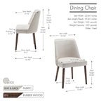 Porthos Home Nev Fabric Dining Chairs with Wooden Legs, Set of 2