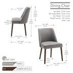 Porthos Home Nev Fabric Dining Chairs with Wooden Legs, Set of 2