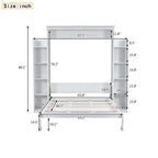 Nestfair Queen Size Murphy Bed Wall Bed with Shelves and LED Lights