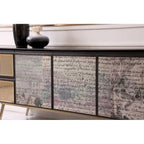 Modrest Phelan Modern Smoked Ash & Brass Buffet