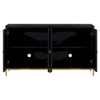 Black & Light Grey 4-Door Sideboard with Faux Marble Top - 59.3 Inch