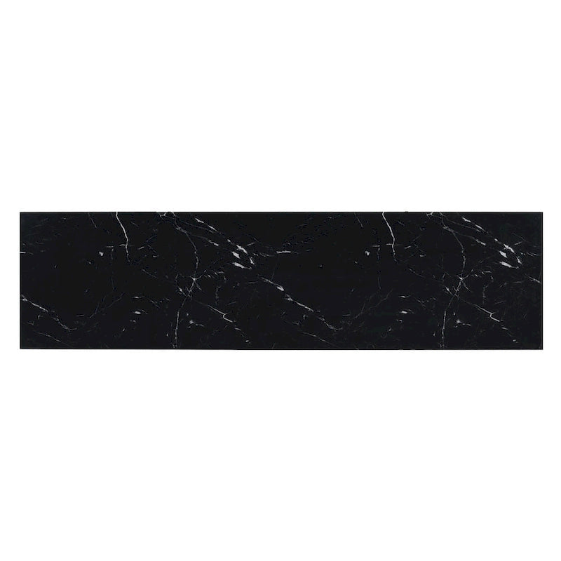 Black & Light Grey 4-Door Sideboard with Faux Marble Top - 59.3 Inch