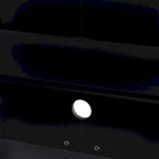 Black & Light Grey 4-Door Sideboard with Faux Marble Top - 59.3 Inch