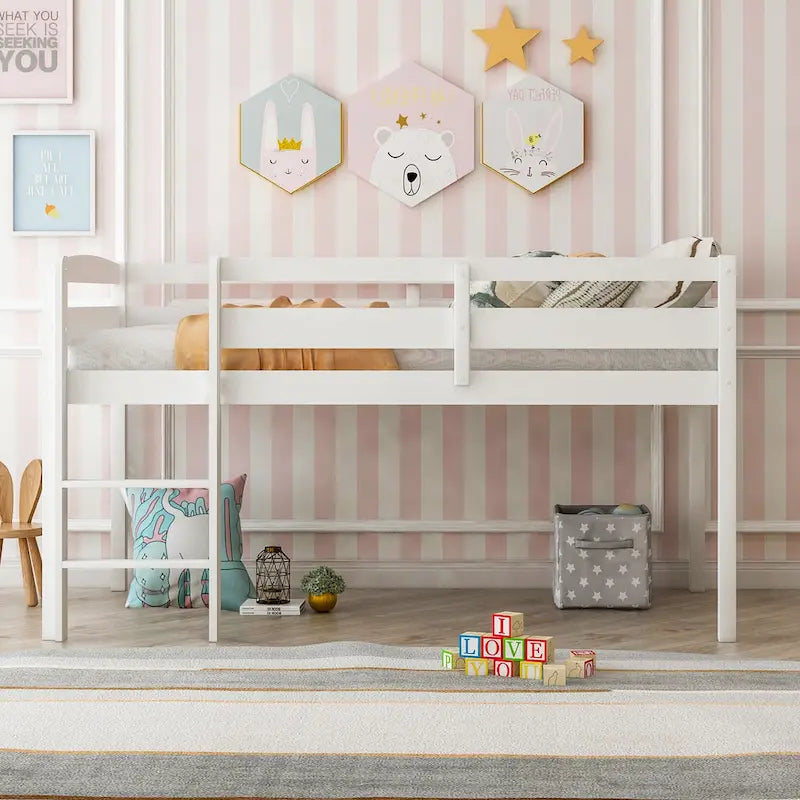Wood Loft Bed Low Loft Beds with Ladder