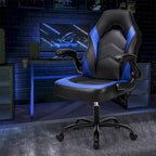 PU Leather Computer Chair Ergonomic Office Chair Gaming Chair with Lumbar Support,Rolling Desk Chairs with Flip-up Armrests