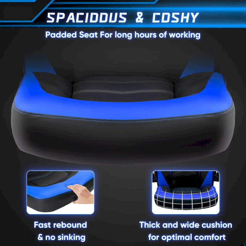 PU Leather Computer Chair Ergonomic Office Chair Gaming Chair with Lumbar Support,Rolling Desk Chairs with Flip-up Armrests