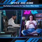 PU Leather Computer Chair Ergonomic Office Chair Gaming Chair with Lumbar Support,Rolling Desk Chairs with Flip-up Armrests