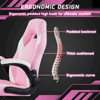 PU Leather Computer Chair Ergonomic Office Chair Gaming Chair with Lumbar Support,Rolling Desk Chairs with Flip-up Armrests