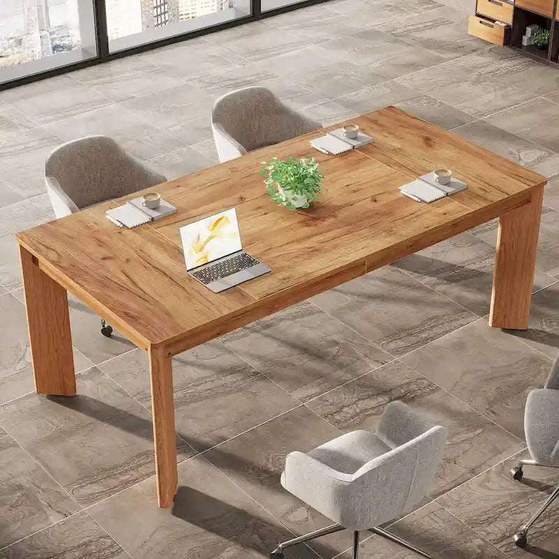 62 Inches Computer Desk, Wood Executive Desk for Home Office