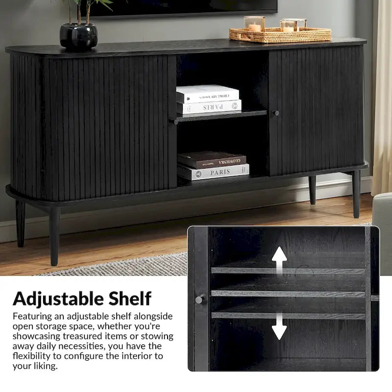 Credenza Franz Modern a 63" di larghezza con ripiano regolabile di HULALA HOME