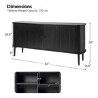 Credenza Franz Modern a 63" di larghezza con ripiano regolabile di HULALA HOME