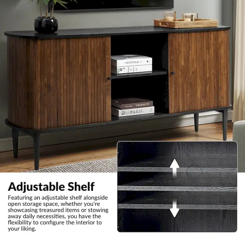 Credenza Franz Modern a 63" di larghezza con ripiano regolabile di HULALA HOME