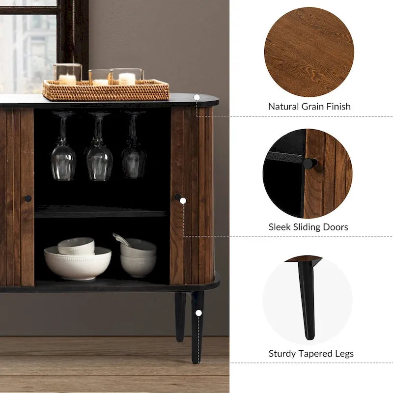 Credenza Franz Modern a 63" di larghezza con ripiano regolabile di HULALA HOME