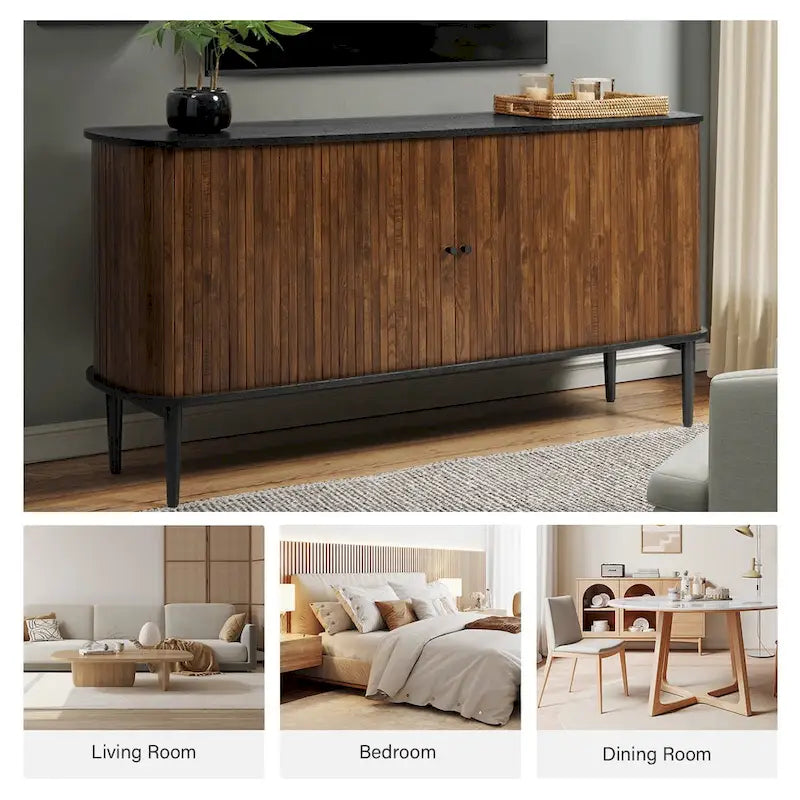 Credenza Franz Modern a 63" di larghezza con ripiano regolabile di HULALA HOME