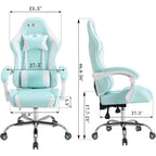 Racing Style Gaming Chair,PU Leather Height Adjustable Computer Gaming Chair with Headrest and Lumbar Massage Support
