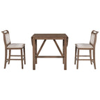 3-Piece Wood Counter Height Drop Leaf Dining Table Set