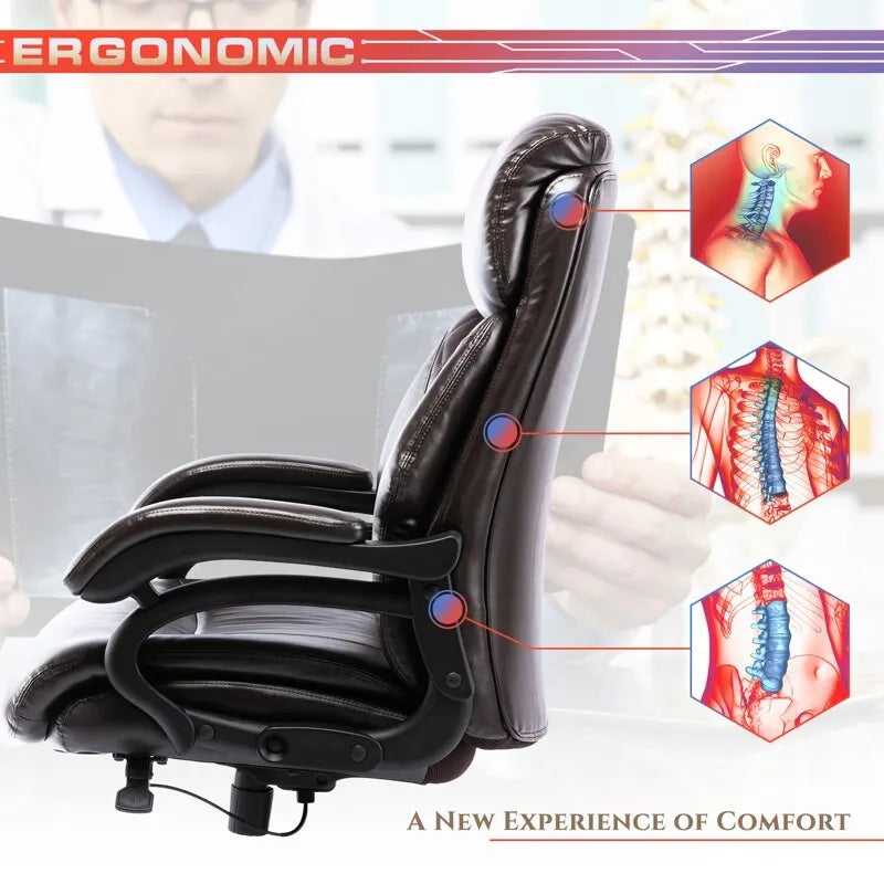 Snugway Sedia da Ufficio Ergonomica Direzionale Schienale Alto e Grande Portata 180kg
