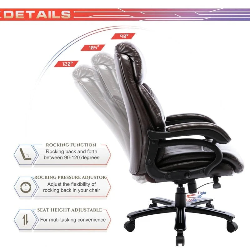 Snugway Sedia da Ufficio Ergonomica Direzionale Schienale Alto e Grande Portata 180kg