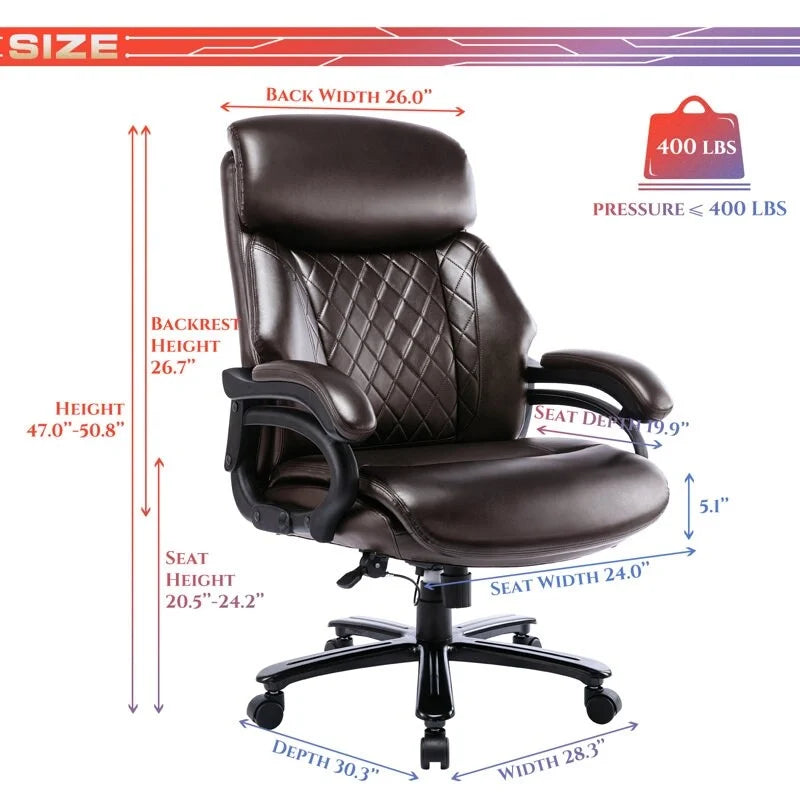 Snugway Sedia da Ufficio Ergonomica Direzionale Schienale Alto e Grande Portata 180kg