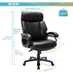 Snugway Sedia da Ufficio Ergonomica Direzionale Schienale Alto e Grande Portata 180kg