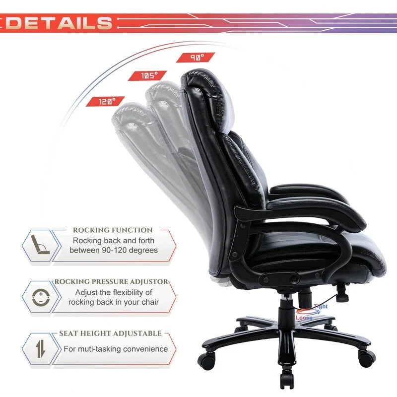 Snugway Sedia da Ufficio Ergonomica Direzionale Schienale Alto e Grande Portata 180kg