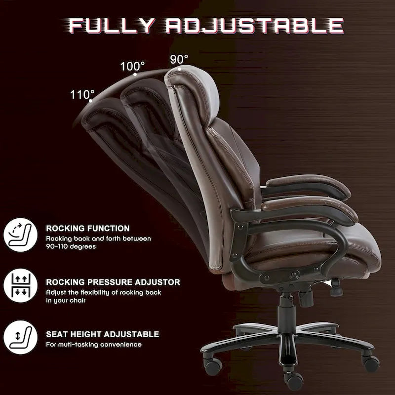 Snugway Sedia da Ufficio Ergonomica Direzionale Schienale Alto e Grande Portata 180kg