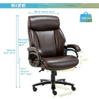 Snugway Sedia da Ufficio Ergonomica Direzionale Schienale Alto e Grande Portata 180kg