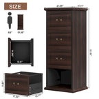 4-Drawer File Cabinet for Home Office, Wood Vertical Filing Cabinet for A4/Letter Size