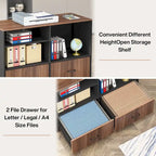 63 L Shaped Executive Computer Desk with Mobile File Storage Cabinet for Home Office Study