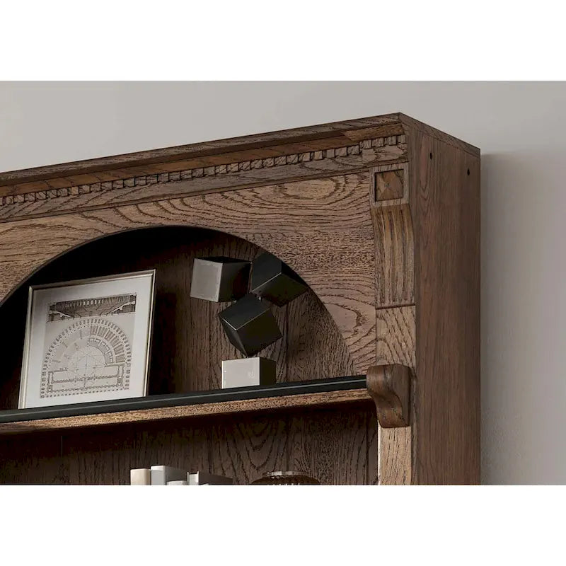 Traditional 8' Tall Wood Bookcase, Storage Organizer, Display Shelf, Fully Assembled, Brown - Single Bookcase