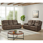 Set reclinabile 2 pezzi per soggiorno Lesley Roundhill Furniture, marrone