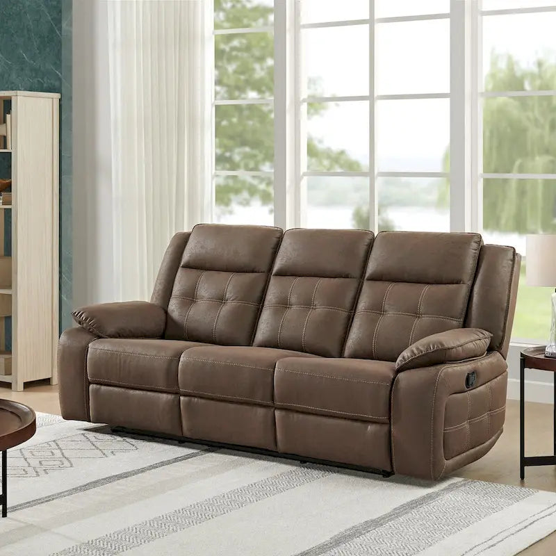 Set reclinabile 2 pezzi per soggiorno Lesley Roundhill Furniture, marrone