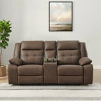 Set reclinabile 2 pezzi per soggiorno Lesley Roundhill Furniture, marrone