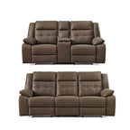 Set reclinabile 2 pezzi per soggiorno Lesley Roundhill Furniture, marrone