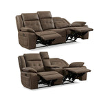 Set reclinabile 2 pezzi per soggiorno Lesley Roundhill Furniture, marrone