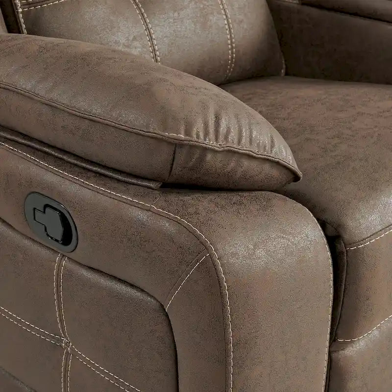 Set reclinabile 2 pezzi per soggiorno Lesley Roundhill Furniture, marrone