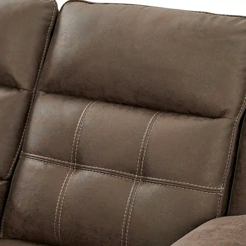 Set reclinabile 2 pezzi per soggiorno Lesley Roundhill Furniture, marrone